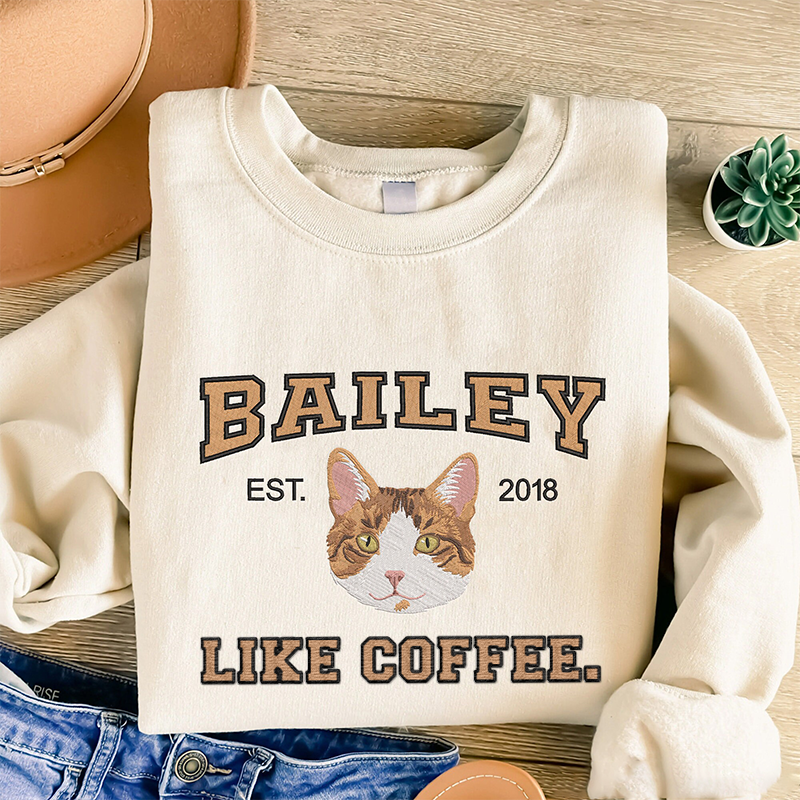 Personalized Embroidered｜Pet Sweatshirt with Pets Name｜Custom Text