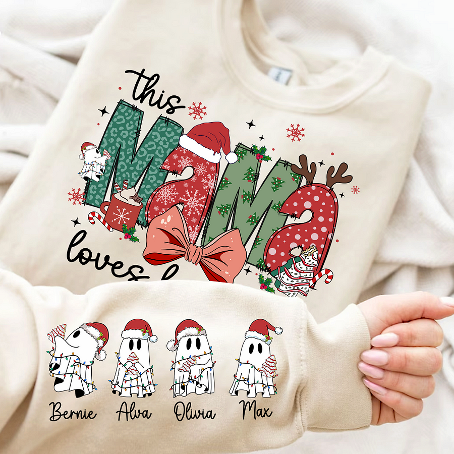 Custom Nickname | MaMa Loves Her Boos | Christmas 2024 Sweatshirt