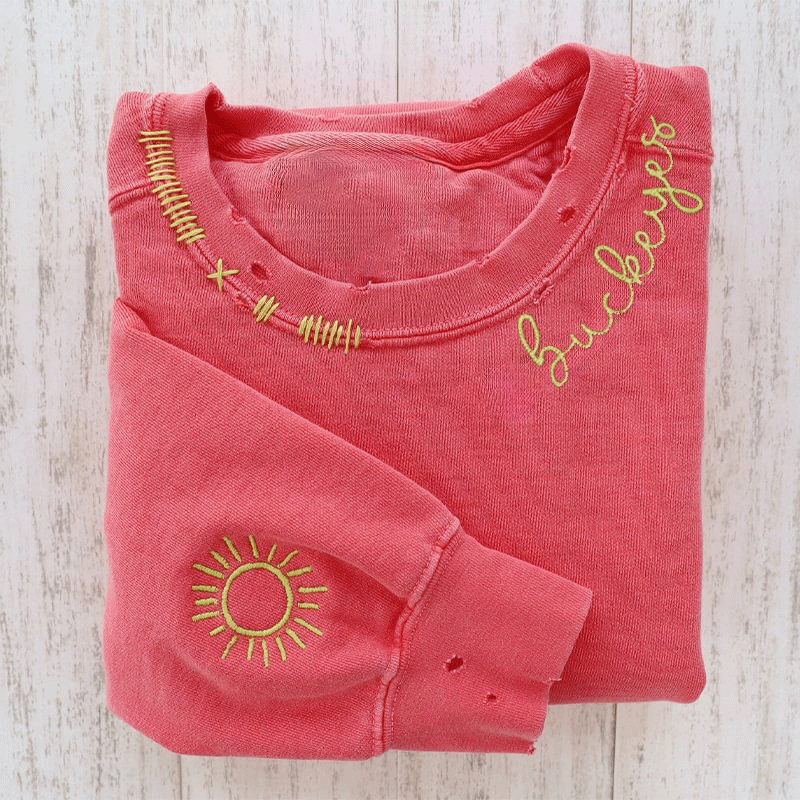 VINTAGE Embroidered Hand Distressed Crewneck