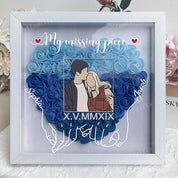 Custom My Missing Piece Couple Portrait Flower Shadow Box