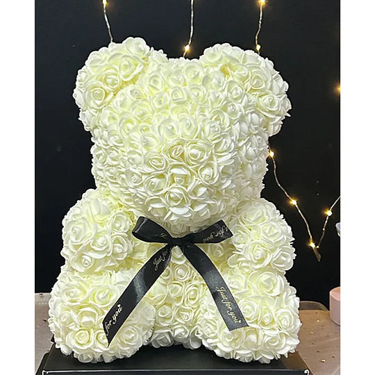 Rose Bear Artificial Foam Flowers with LED Light & Gift Box