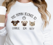 This Human Belongs to Dog | Portrait Embroidered | Hoodie Sweatshirt T-shirt