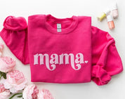 Puff Print Mama Sweatshirt With Kid Names On Sleeve