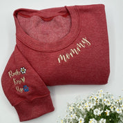 Custom Embroidered  Sweatshirt with kids Names on Sleeve