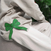 Custom Merry Embroidered | Two Side Bows Cut-Out Sweatshirt