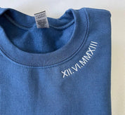 Personalized Roman Numeral Embroidered Sweatshirt for Couples