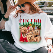 Custom Pet Photo | Christmas Bootleg Tee Sweatshirt Hoodie