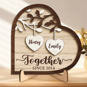 God Gave Me You - Couple Personalized Custom 2-Layered Wooden Plaque With Stand