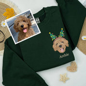 Custom Christmas Pet Face Embroidered | Sweatshirt Hoodie