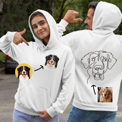 Custom Embroidered｜Pet Portrait Hoodie｜On the Front and Back of Sweatshirt