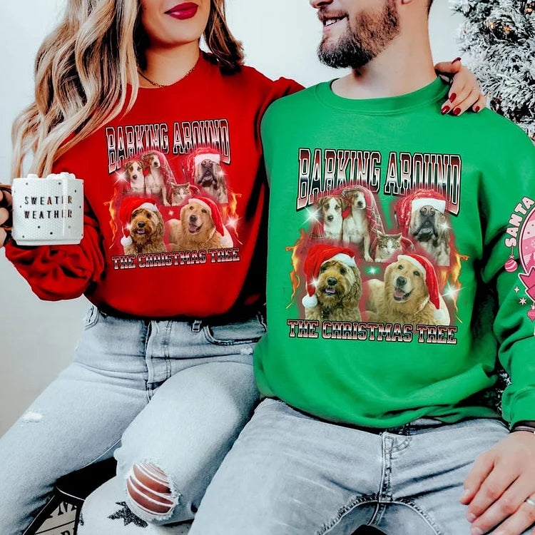 Custom Christmas Dog Bootleg Sweatshirt