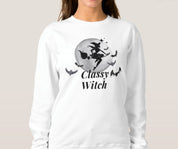 Classy Witch and Moon Halloween Sweatshirt