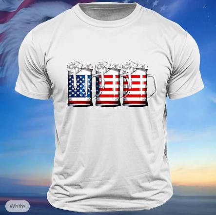 Beer Print | American National | US Flag Tee