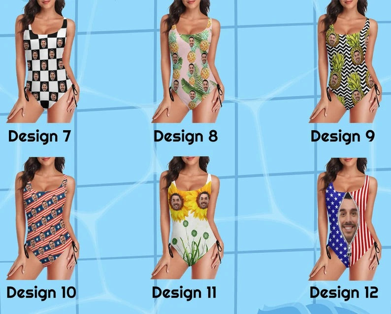 Custom Face Swimsuit Personalized Photo Women's Bathing Suit Bikini Set Swimwear