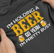 I Am Holding A Beer Letter | Print Tee | Men's Graphic Cotton Blend T-Shirt