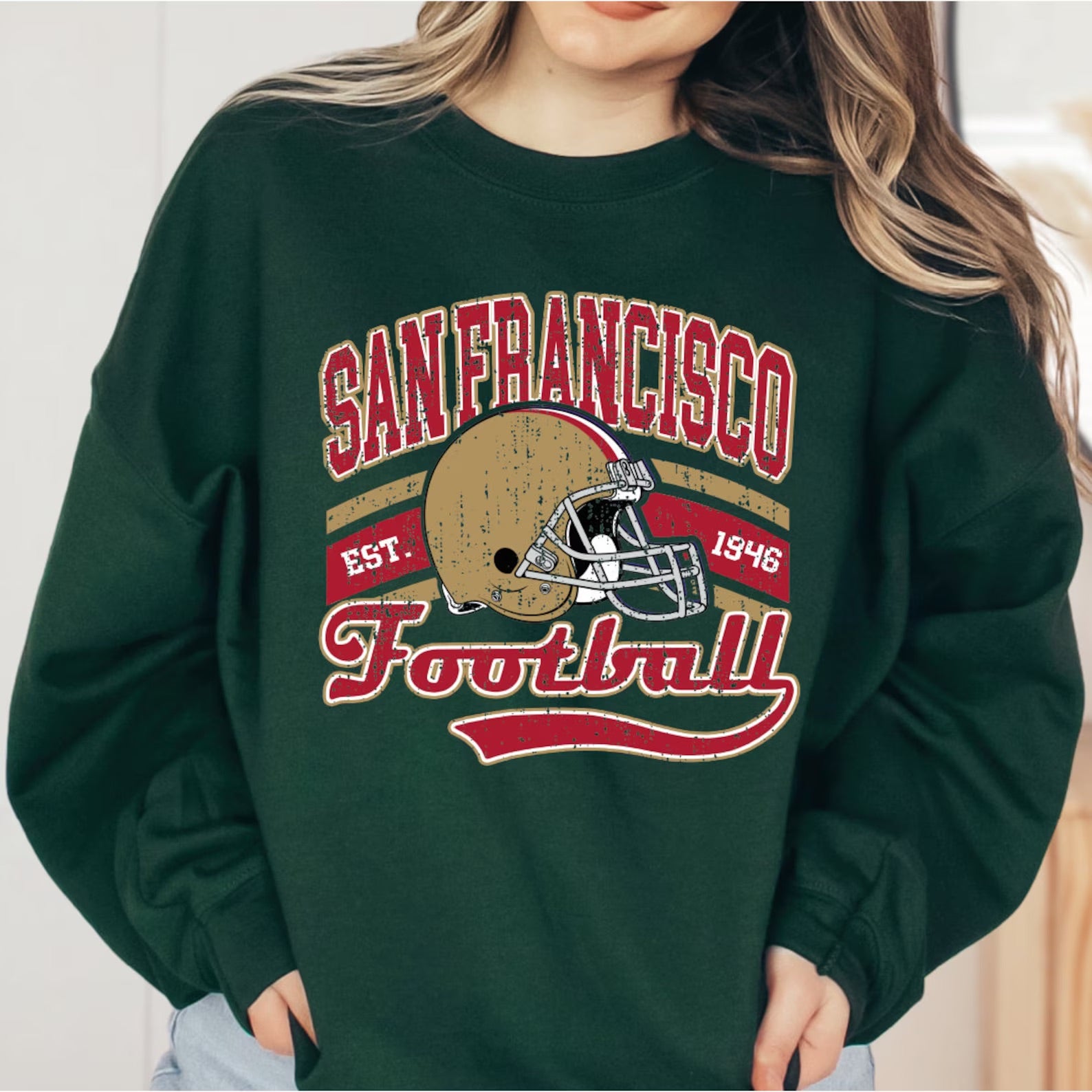 San Francisco Sweatshirt, San Francisco Football Sweater, Vintage Style San Francisco Football Hoodie