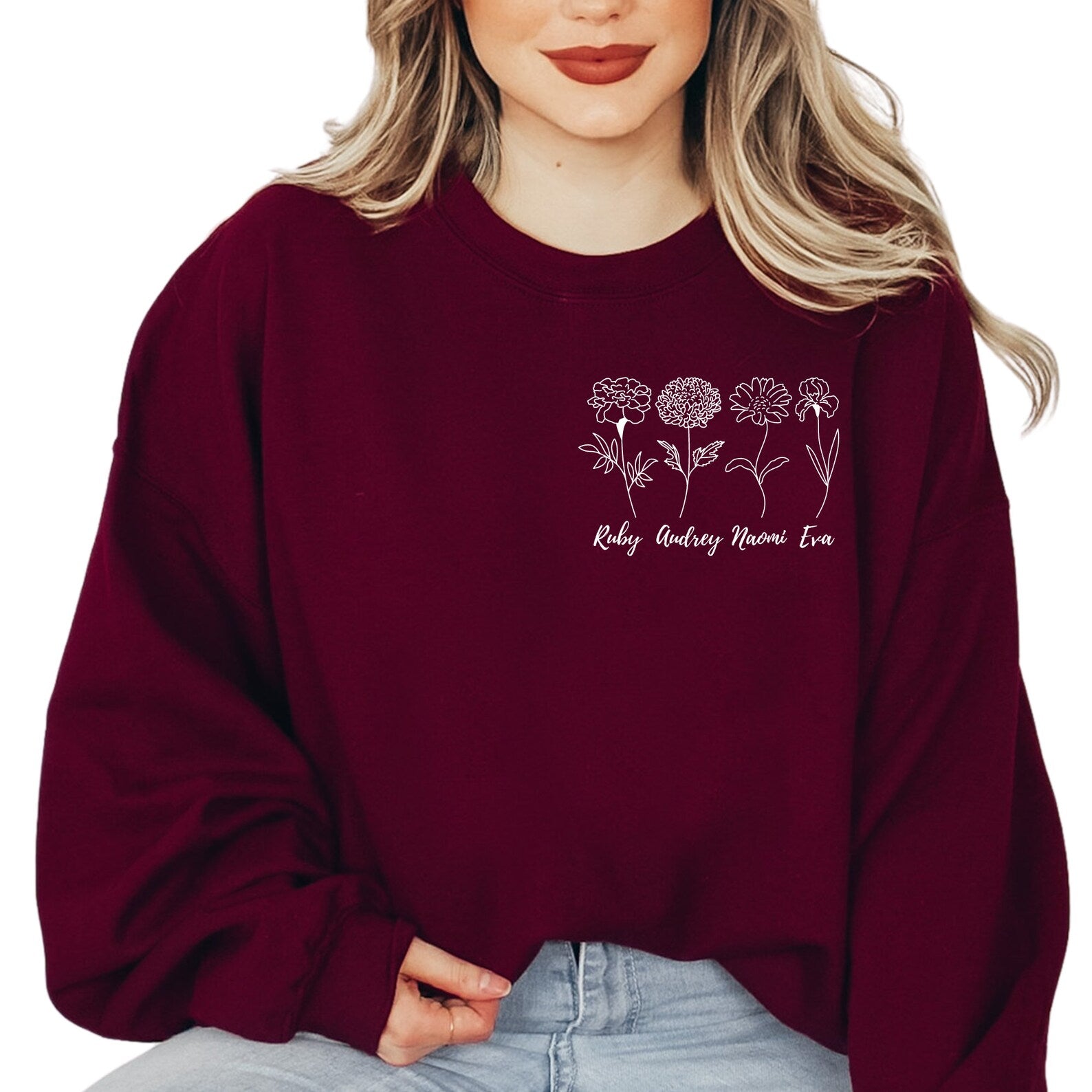 Personalized Birth Month Flower Hoodie, Sentimental Gift Ideas