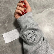 Custom Embroidered Handwriting Hoodie Sweatshirt For Valentine's Day Gift Ideas