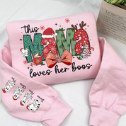 Custom Nickname | MaMa Loves Her Boos | Christmas 2024 Sweatshirt