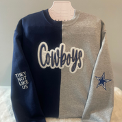 Dallas Cowboys Sweatshirt |  Glitter Appliqué | Embroidered Fan Apparel