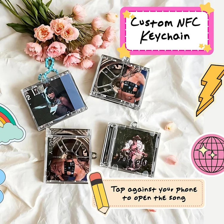 Custom Mini Album CD Keychain with NFC