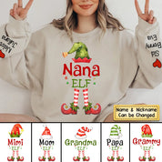 Personalized Grandma Elf Christmas Sweatshirt