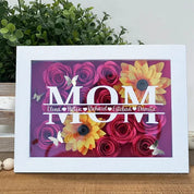 Personalized Mom Flower Shadow Box With Name For Mother's Day