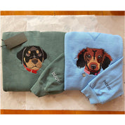 Customize | Text & Image | Dog Cat | Pet Portrait Embroidery | Sweatshirt Hoodie