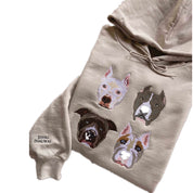 Customize | Text & Image | Dog Cat | Pet Portrait Embroidery | Sweatshirt Hoodie