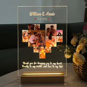 Custom Heart Photo LED Light Frame With Text