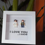 I Love You I Know | Princess Leia & Han Solo | Mini Figure | Star Wars | Frame | Gift | Love | Valentine's Day