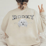 Personalized Embroidered | Sweatshirt with Pets Name | On Back of Sweatshirt