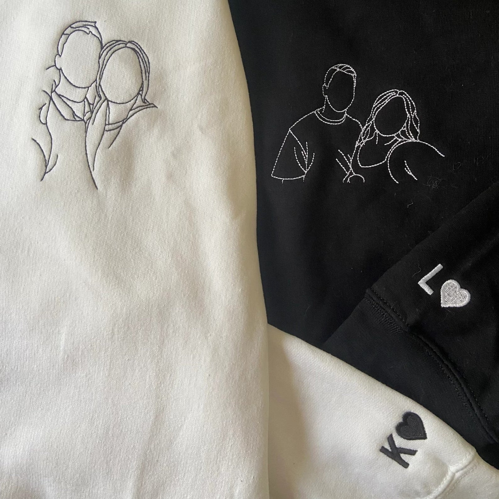 Embroidered Tshirt｜Portrait Sweatshirt｜Gift｜Couple｜Anniversary