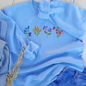 Unisex Floral Embroidered Sweatshirt