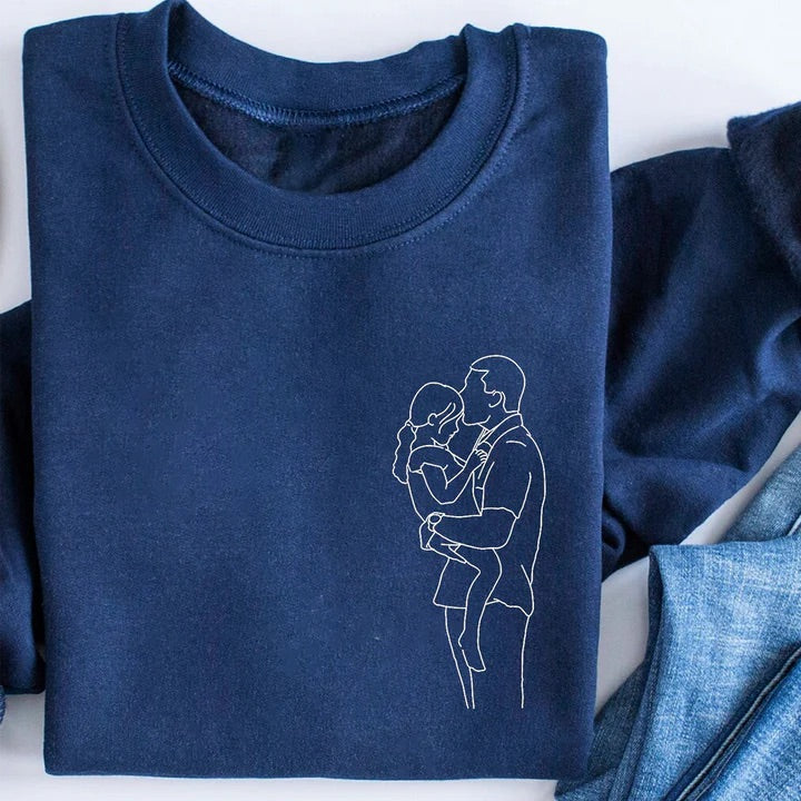 Embroidered Tshirt｜Portrait Sweatshirt｜Gift｜Family｜Anniversary