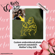 Custom Embroidered｜Photo Portrait Sweatshirt｜Mother's Day Gift