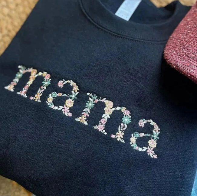 Custom Embroidered  Mama Sweatshirt