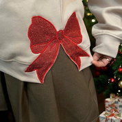 Personalized Green/Red Merry Christmas Bow Side Shirt