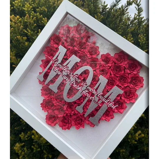 Personalized Handmade Flower Shadow Box