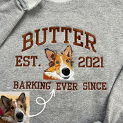 Personalized Embroidered Sweatshirt with Pets Name｜Custom Dog Face Hoodie