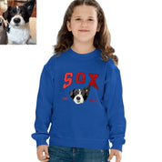 Custom Premium Handcrafted Pet Photo Embroidery with Pet Name T-shirt Sweatshirt Hoodie