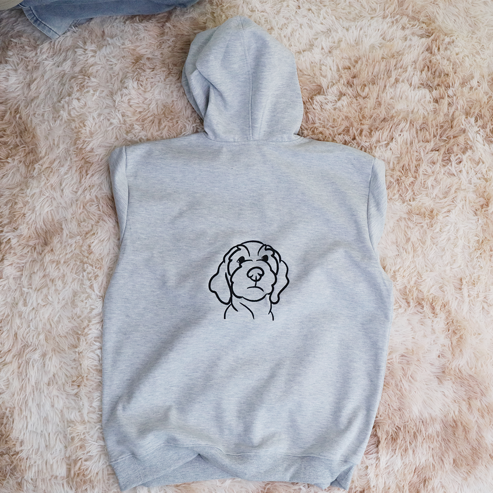 Custom Embroidered｜Pet Portrait Hoodie｜On the Front and Back of Sweatshirt