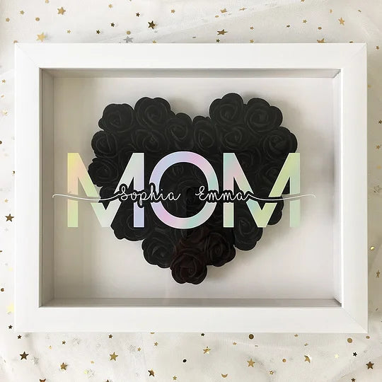 Personalized Mom Flower Shadow Box With Name