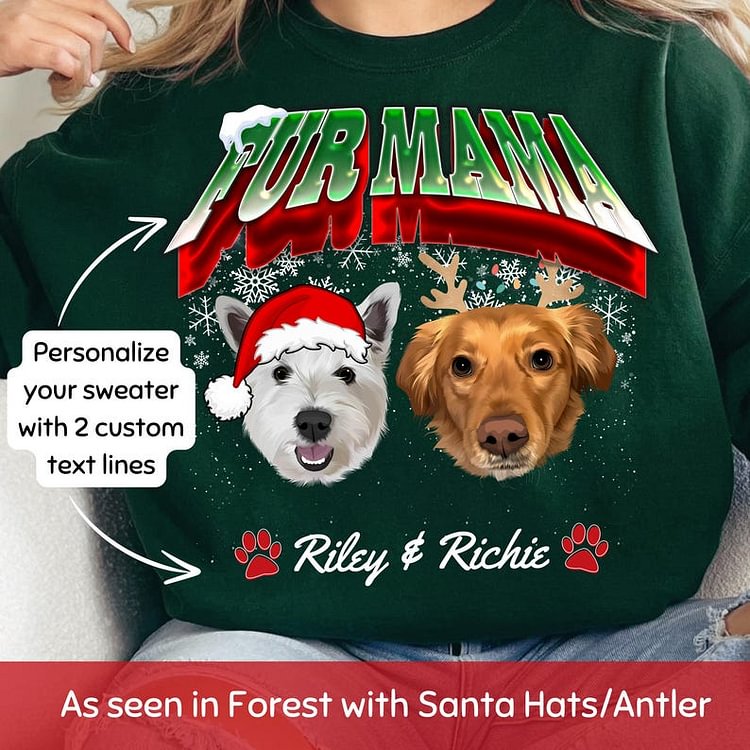 Personalized Pet Photo | Christmas Crewneck Hoodie T-shirt