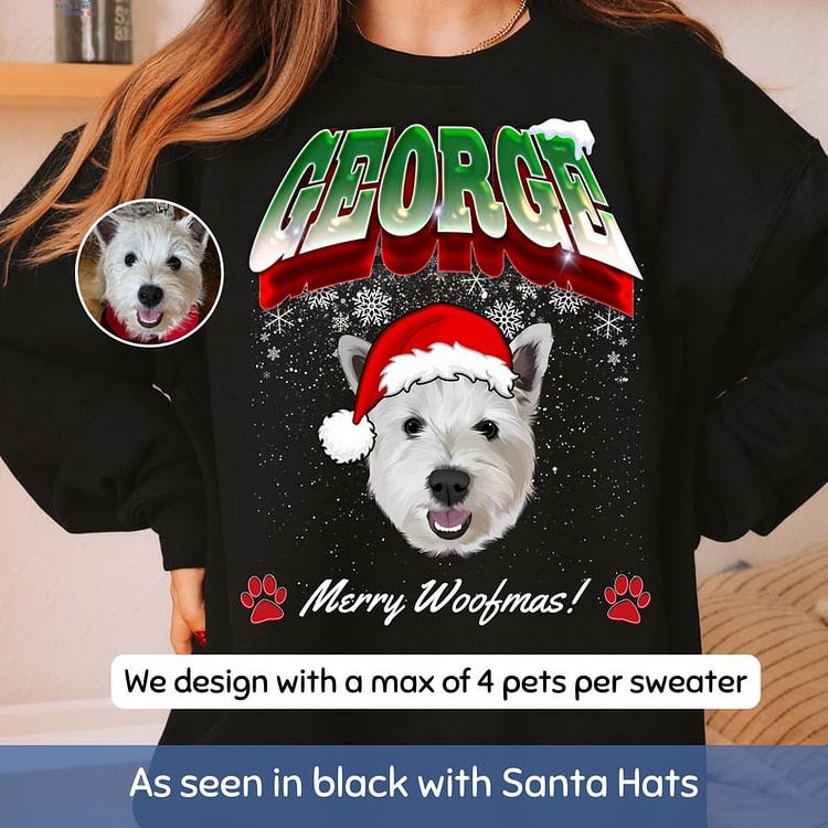 Personalized Pet Photo | Christmas Crewneck Hoodie T-shirt