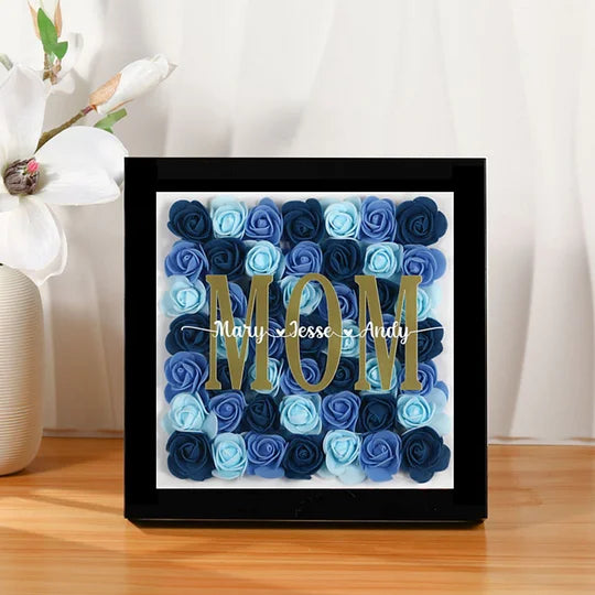 Custom Name Frame Mom Flower Shadow Box