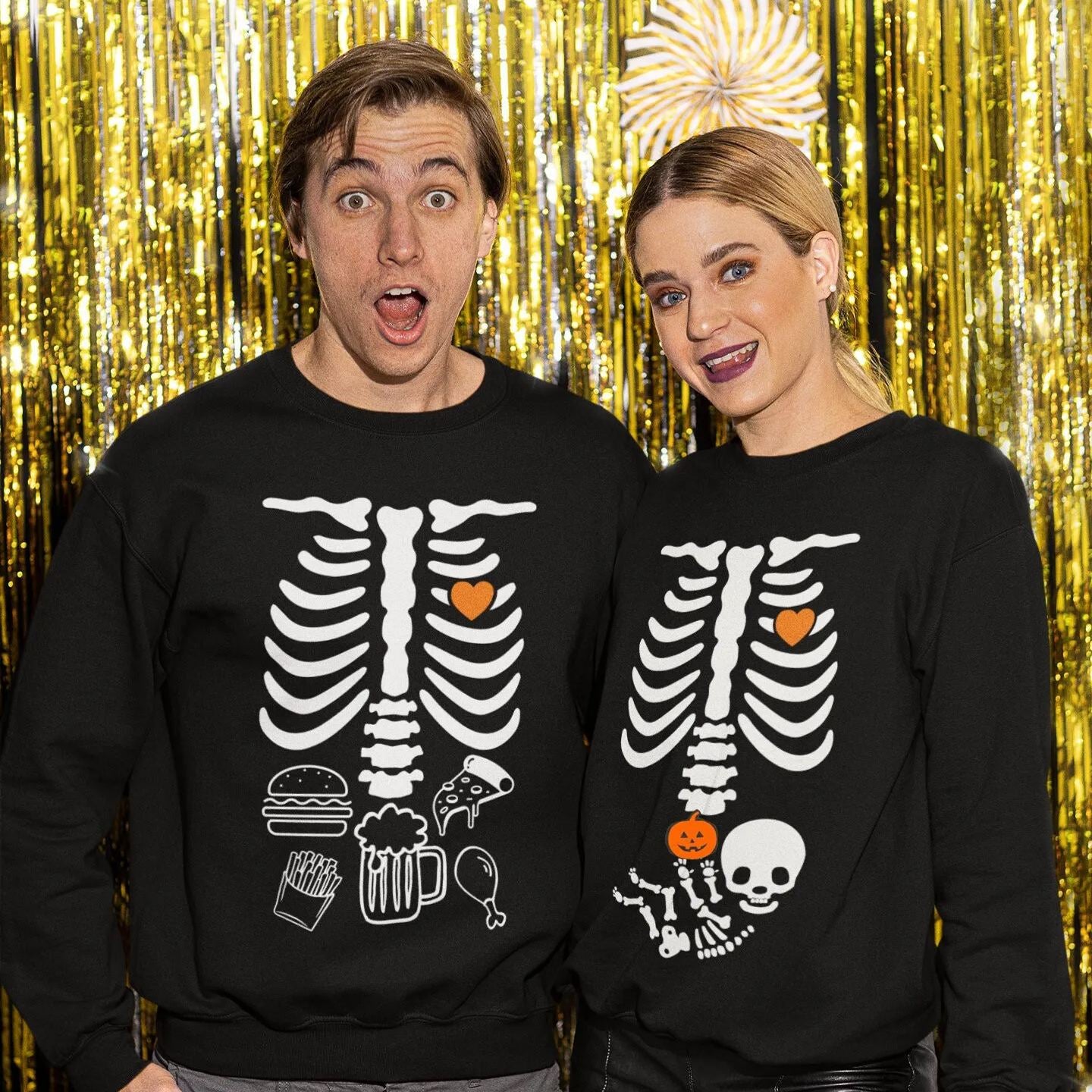 Skeleton Halloween Maternity Sweatshirt