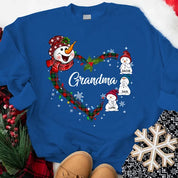 Custom Christmas Grandma Snowman Sweatshirt