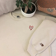 Custom Embroidered "I love you" Couple's Sweatshirt