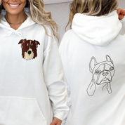 Custom Embroidered｜Pet Portrait Hoodie｜On the Front and Back of Sweatshirt